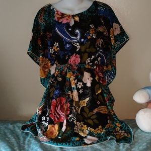 Butterfly Sleeve Floral Dress with Tie
